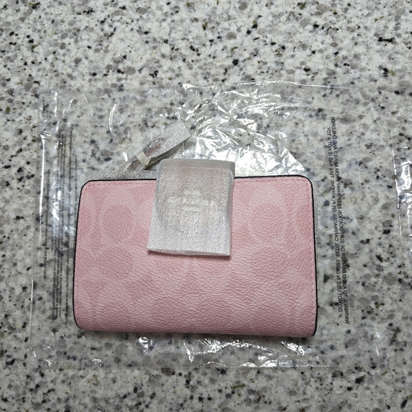 Coach Handbags - Coach Medium Corner Zip Wallet In Signature Canvas (Powder pink)